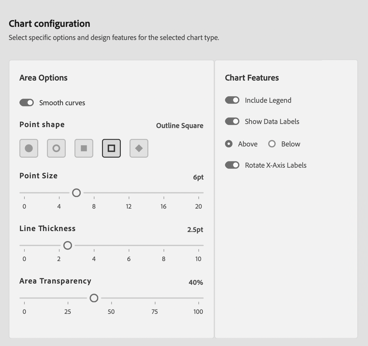 InDesign UXP Panel Area Chart Options Tab Screenshot