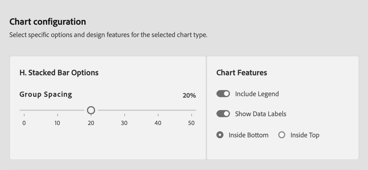 InDesign UXP Panel Horizontal Stacked Bar Chart Options Tab Screenshot